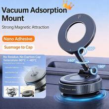 Strong Magnetic Leather Texture Car Phone Mount, 360° Rotating Vacuum Suction Cup, UV Resistant Epoxy, Universal Car Navigation Holder - Multicolor - View 11