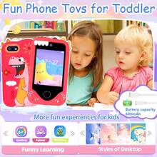 2,8 pulgadas Teléfono inteligente de juguete para niños HD, cámara dual, video selfie, tarjeta de almacenamiento de 32GB, juegos educativos, batería de larga duración, funda protectora con diseño de dinosaurio, mejor regalo para niños y niñas - Multicolor - Ver 5