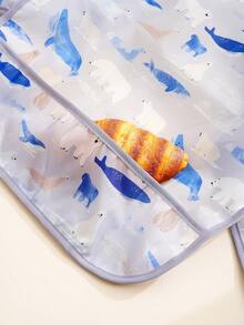 1PC Waterproof Bib,Feeding Bibs Apron For Infant Toddler,Large Pocket Eating Smock 6-36 Months - Multicolor - View 2