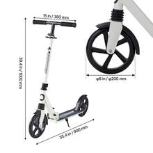 Patinetes y equipos para niños - 20 cm (8 pulgadas), acero, blanco + negro - Ver 10