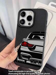 1 pieza Funda de teléfono suave, a prueba de agua y golpes, con patrón de coche negro y gris, antideslizante, adecuada como regalo de cumpleaños/festividad para amigos, familia, parejas, compatible con [modelo de teléfono] - Multicolor - Ver 3