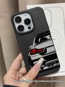 1 pieza Funda de teléfono suave, a prueba de agua y golpes, con patrón de coche negro y gris, antideslizante, adecuada como regalo de cumpleaños/festividad para amigos, familia, parejas, compatible con [modelo de teléfono] - Multicolor - Ver 2