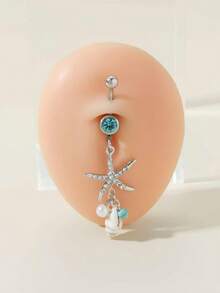 Bohemian European & Asian Retro Sexy Street Style INS Viral Ocean Beach Vacation Starfish Shell Heart Navel Ring (Based On Actual Item) - Multicolor - View 8