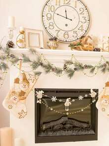 1卷仿珍珠珠串花环塑料珠串链条装饰卷，适用于DIY工艺品、圣诞树、婚礼、情人节派对装饰、花卉中心装饰品（金色） - 金色 - 查看 7