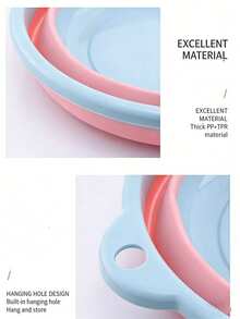 3pcs/Set Foldable Basin - Portable Baby Wash Basin, Folding Foot Bath Basin, Multi-Purpose - Pink - View 2