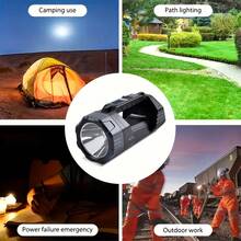 LiHangStar Linterna de mano recargable solar, lámpara portátil de alta luminosidad con carga USB, foco LED, múltiples modos de iluminación, luz lateral, adecuada para emergencias, cortes de energía, senderismo, camping, pesca - Linterna solar - View 6
