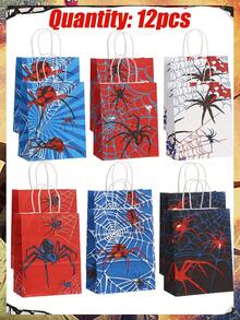 Marvel Paper Gift Bag Collection – 3 Styles (6/12/24pcs) Web & Hero Print Bags, Kraft Paper Bags With Handles, Perfect For Party Favors, Gifts, Candy Packaging & Daily Use, Ideal Gift For  Fans - Multicolor - View 9