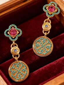 1 Pair Of Women, Generous And Elegant Hanging Earrings, Retro Chinese Style, Suitable For Daily Wear, Parties, Weddings, And Year-Round Use - Bohemian Elegant Gift - Earrings - View 6