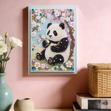 1 قطعة طقم رسم الألماس 5D DIY، المقاس 30x40 سم، لوحة فنية تصور الباندا تحت شجرة الكرز، لوحة زخرفية إبداعية، فسيفساء من اللؤلؤ مصنوعة يدويًا، مناسبة لديكور المنزل، هواة DIY، وهدية للأصدقاء والعائلة، بدون إطار - لون برتقالي - مشاهدة 6
