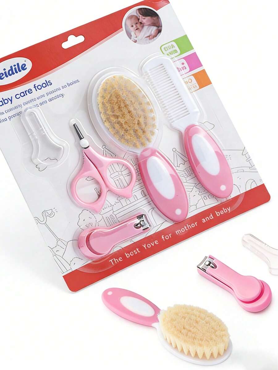 1pc Baby Nail Clipper Set 5-In-1 Infant Nail Care Kit, Baby Nail Clippers + Soft Baby Brush - Multicolor 1 - View 1