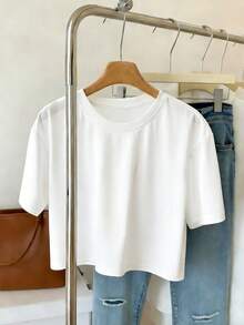 Women's Outdoor Short T-Shirt, Lightweight, Soft, Comfortable, Slightly Stretchy, Suitable For Outdoor Hiking, Leisure, Sports, Fitness And Other Occasions White Summer - White - View 10