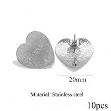 10 件装不锈钢时尚压花星形椭圆形长方形耳环，带耳塞，可用于 DIY 耳环制作，适合女性佩戴 - 耳環 - 查看 10