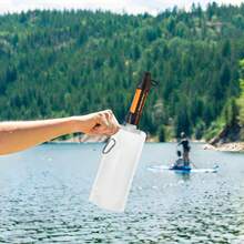 Pajitas filtrantes de agua, pajitas filtrantes portátiles para exteriores, equipo de filtro portátil de supervivencia, preparación para emergencias, suministro de agua potable, senderismo, camping, viajes, caza, pesca, equipos, salidas familiares, escalada, aventura, herramientas de supervivencia - Azul - Ver 5
