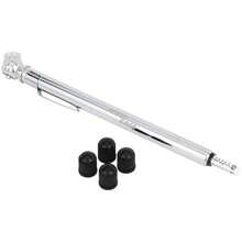 Accu-Gage Pencil Tire Pressure Gauge (2-20 PSI) Heavy Duty Stainless Steel Low Pressure Gauge Single Head Air Chuck Wi/Built-In Deflator, 4 Replacement Tire Valve Caps - / - View 1