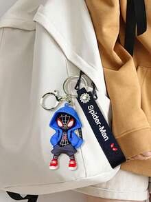 Marvel 4pcs Cartoon Hero Silicone Keychain With Wrist Strap, Cute 3D Pendant Keychain Suitable For Bags And Keys, Ideal Gift For Fans, Daily Use And Collection - - Multicolor - View 8
