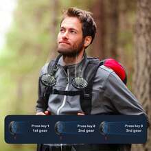 Portable Neck Fan, Hands-Free Wearable Personal Fan, Battery Powered, 3 Speed Adjustable, USB Rechargeable, Ideal For Home, Office, Outdoor, Sports, Beach, Travel, Weddings, Mother's Day, Holidays, Travel Essentials, Body Cooling, Portable Cooling Device, Handheld Fan - Multicolor - View 8