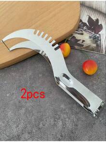 1pc Stainless Steel Watermelon Slicer - , Easy-To-Use Multifunctional Fruit Cutter, Household Fruit Divider, Essential Kitchen Tool - Multicolor - View 10