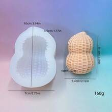 Small/Medium/Large Peanut Shaped Candle Mold, DIY Handmade Plaster Decor Silicone Mold - White - View 2