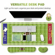 Gre1en Desk Mat Set, Extended Gaming  Pad With Wrist Rest Support +Keyboard Wrist Rest +Coaster, Large Cute Pad, American Football Field - AmericanFootballField - View 6