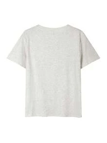 2026 Summer New Women's Round Neck Casual Loose American Print Letter Graphic Street Versatile College Student Short Sleeve T-Shirt, 1 Piece - Light Gray - View 5