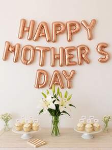 Bộ 15 bóng bay chữ "Chúc mừng Ngày của Mẹ", bóng bay chữ "Chúc mừng Ngày của Mẹ" bằng giấy bạc màu vàng, bạc, vàng hồng, thích hợp cho tiệc Ngày của Mẹ, trang trí sinh nhật, sinh nhật mẹ, trang trí tiệc lễ hội, phụ kiện chụp ảnh, trang trí tiệc. - Nhiều màu - Xem 3