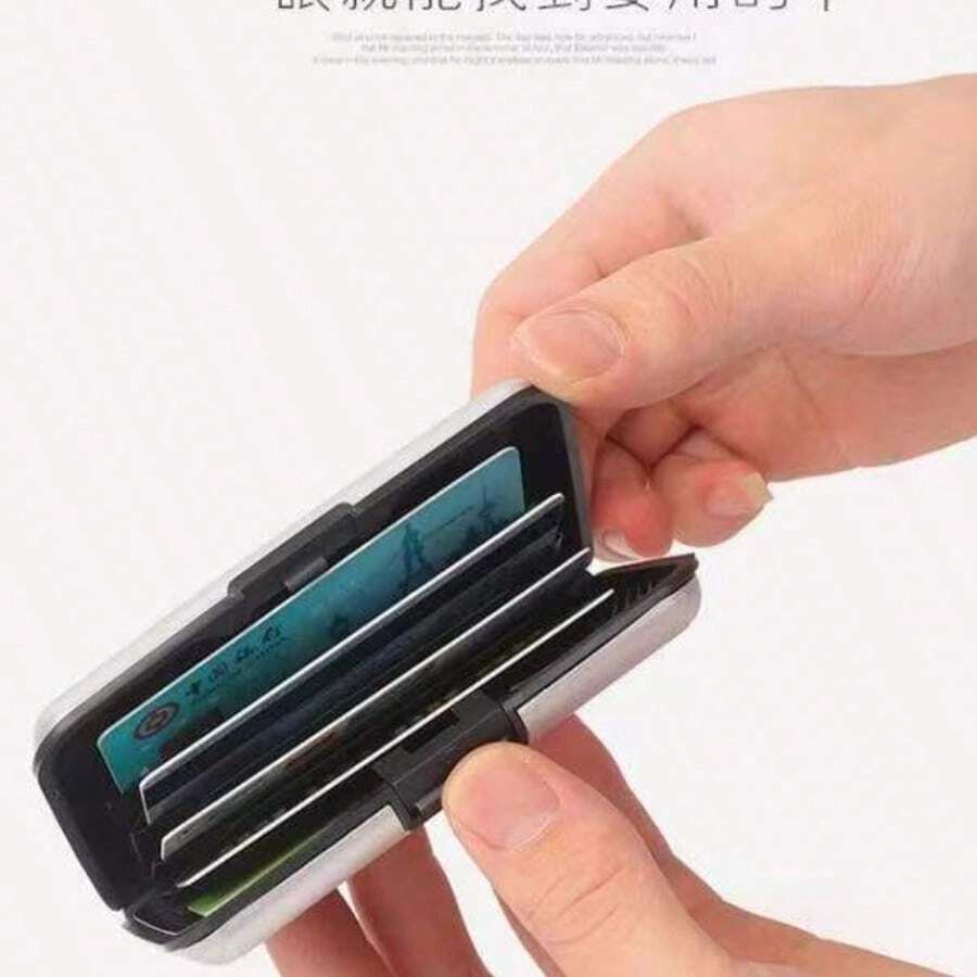 Waterproof Magnetic Aluminum Alloy Credit Card Holder, Business Card Case, Aluminum Public Transit/Bank Card Wallet - Multicolor - View 1