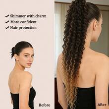 跨境欧洲、美洲、非洲，小卷合成假发钩编发，蓬松卷曲钩编发，高温丝假发 - 彩色 - 查看 4