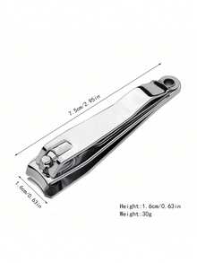 Professional Black Carbon Steel Nail Clippers - Large Size Manicure Trimmer For Toe Nails - Easy Clip And Catch Design - Silver - View 4