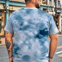 Plus Size Men's Ombre Print Short Sleeve T-Shirt, Casual 3D All-Over Print Plus Size Tee For Summer, Versatile For Daily Wear And Workout, Street Style Top - Multicolor - View 2