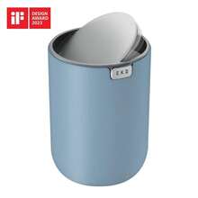Mini Desk Trash Can With Swing-Top Lid 0.4 Gallon Small Table Round Wastebasket For Office, Home, Car (Blue) - Blue15Liters - View 5
