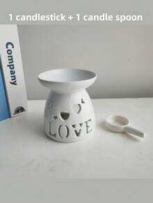 2pcs White Ceramic Wax Melter With Candle Spoon, Aromatherapy Burner, Mixed Wax Candle Warmer, Ceramic Incense Burner, Home Fragrance Candle Diffuser, Suitable For Valentine's Day Party, Holiday, Home Decor, Gift - 1PC - View 14