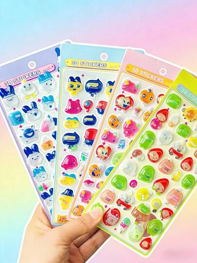 Hình dán nổi 3D hình pha lê dễ thương Tomakugoshi, tự trang trí cho sổ tay, thích hợp để trang trí điện thoại di động, máy tính xách tay, vali, bình nước, ván trượt, vở và đàn guitar. Rất phù hợp để sử dụng hàng ngày, làm quà tặng sinh nhật cho trẻ em.