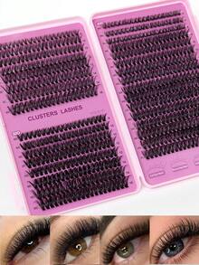 Bộ nối mi tự làm tại nhà dành cho người mới bắt đầu, gồm 640 sợi/28 hàng, độ dài hỗn hợp 9-16mm, dung tích lớn, kèm mi giả và các loại mi giả khác. - D - Xem 10