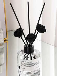 Black White Minimalist Reed Diffuser Set (Includes Reed Diffuser Sticks And Rose Bouquet) | 100ml No-Fire Aromatherapy | Long-Lasting Home Fragrance | Rose Scented Diffuser With Sticks, Room/Bedroom/Home Deccor, Car/Home/Bathroom Accessaries, A-Ir Up Bottle, Room Freshener, Car Air Freshener, Wedding Decorations, Gifts For Women/Mother's Day - Fragrance - View 5