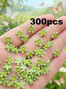 100/200/300/500/1000pcs Pack Cute Mini 0.75cm/0.29inch Flat Flower Resin Embellishments, For Jewelry Making - 100 Flowers - View 26