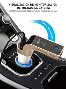 1 Pieza Transmisor FM Bluetooth para Coche, Kit manos libres Bluetooth receptor de coche con micrófono/tarjeta TF/USB Drive/AUX Play para teléfonos móviles - G7 - Ver 3