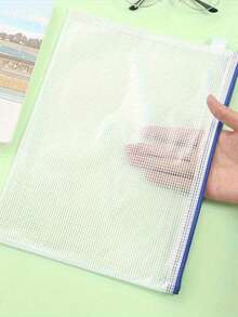 1 pezzo Scatola organizer trasparente multifunzionale con cerniera in rete sicura - impermeabile - scelta perfetta per documenti di studenti e archiviazione per ufficio, adatto per scuola, viaggio e uso in ufficio, con colore casuale, decorazione per la casa - Multicolore - Visualizzare 6