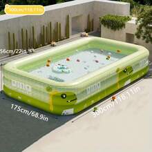 1 pieza Piscina inflable grande, diseño de monstruo lindo, adecuada para juegos acuáticos familiares en primavera, verano y otoño, fiesta de piscina en el patio, material de PVC duradero, plegable y portátil, regalo perfecto para el Día de la Madre, Pascua, temporada de bodas - 3 pisos - Ver 2