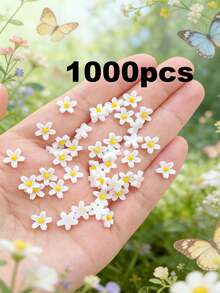 100/200/300/500/1000pcs Pack Cute Mini 0.75cm/0.29inch Flat Flower Resin Embellishments, For Jewelry Making - 100 Flowers - View 36