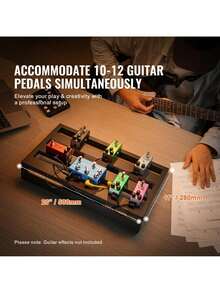 Guitar Pedal Board 20" X 11" Aluminum Alloy 2.2 Lbs Effects PedalBoard - Black - View 2