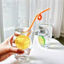 6/1pc Mojito Fruit Tea Cup, Minimalist Glass Cup For Sparkling Water, Milk Tea, Cocktail Bar - Multicolor - View 5