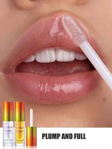 长春花 (3.5克/0.123液盎司) 生姜提取物润唇油，温和低刺激植物萃取，令双唇更显丰盈，增加唇部体积，即刻抚平并滋润双唇，打造光泽透亮妆效。滋养丰唇精华，微针效果，玫瑰红透明润唇油 - 組合 - 查看 6