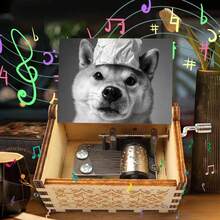 Meme Shiba Inu Hand Crank Music Box - "You Are My Sunshine" Wooden Musical Box, No Battery Needed, Funny Gift For Friends - Shiba Inu  Hand-cranked Music Box - View 3