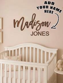 1pc Customized Acrylic Name Sign, Personalized Baby Name Photo Prop Decor, Multifunctional Wall-Mounted Children's Room Decoration, Nursery Decor, Customizable Name Plaque, Customized Baby Shower Party Decoration, Perfect Gift For Baby Boy Or Girl, Room Decor - Nhiều màu - Xem 4
