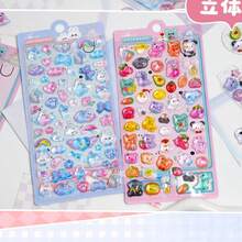 1pc Official 3D Embossed Crystal Sticker - Dopamine Cute Cartoon Character Sticker | Soft Jelly Texture 3D Sticker Suitable For Children's DIY Crafts, Reward System, Phone/Laptop Decoration, New Year Gift, Valentine's Day Gift, Easter Gift! - Multicolor - View 4