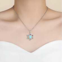 莲花项链，人造蛋白石脉轮莲花吊坠项链，瑜伽莲花饰品，母亲节、生日、圣诞节、情人节送给女性的礼物 - Vancleef - 蓮花項鍊 - 查看 3