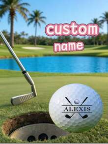 Una pelota de golf personalizada con su propio texto puede distinguirse de las demás, con características únicas de pelota de golf, nombre personalizado, sello, resistente al agua, de secado rápido, resistente al desgaste y con patrón fotosensible. Sello de pelota de golf personalizado con logotipo, patrón de sello de plástico fotosensible de secado rápido e indeleble utilizado para estampar en pelotas de golf - Verde - Ver 2