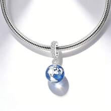 925镀银炫彩蓝色行星吊坠饰品 | 适用于手链和手镯，精致饰品 - 混合色 - 查看 6