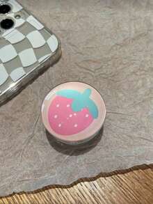 1个草莓/爱心/花朵手机支架，复古桌面支架，伸缩手机支架，防摔防滑支架，简约个性化3D气囊手机支架，男女通用 - 彩色 - 查看 10