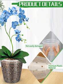 1个透明育苗盆，带排水孔和透气孔，透明兰花种植盆，柔韧塑料育苗盆，花园花盆，种子萌发盆 - A - 查看 4